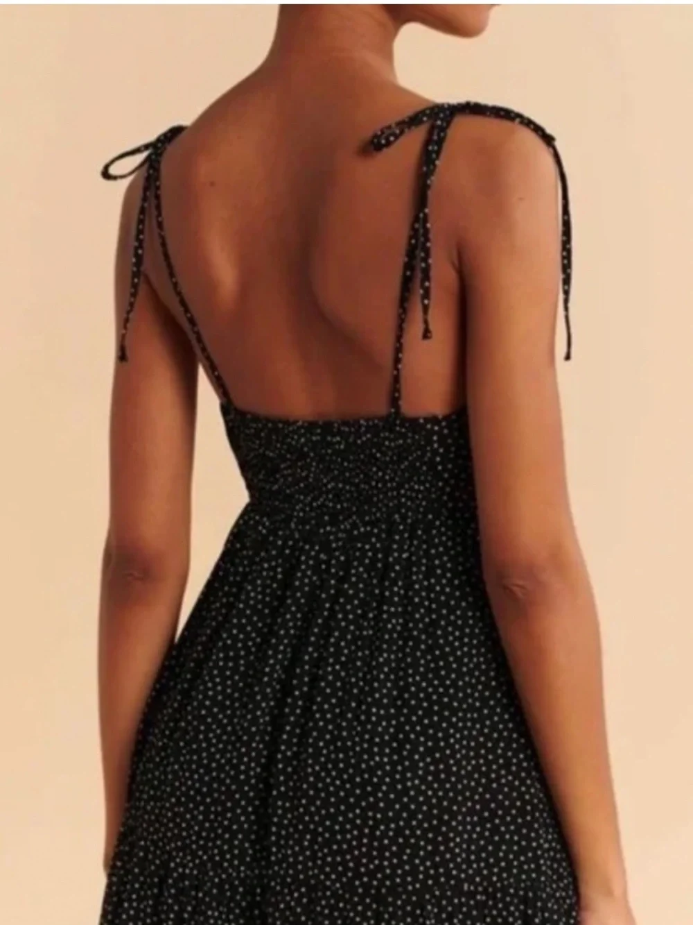 Abercrombie & Fitch Love Struck Maxi Dress Black/White Polka Dot (XS)